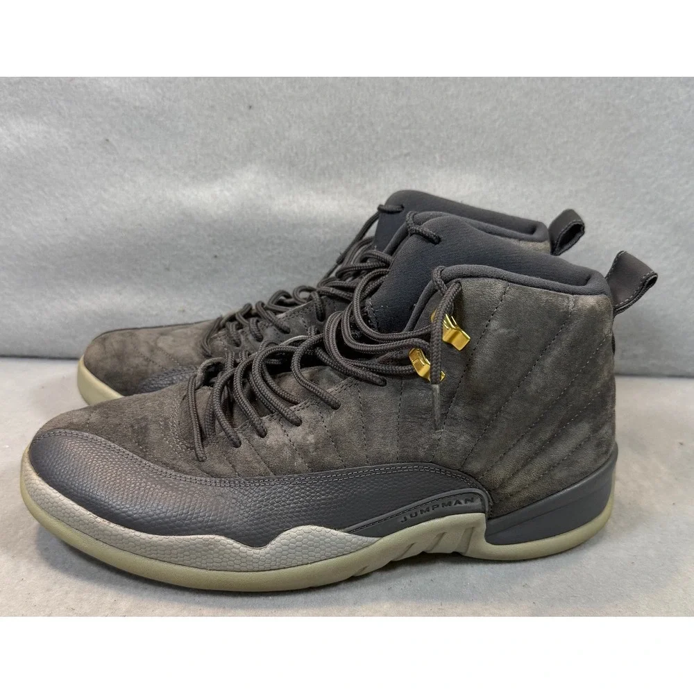 Air Jordan 12 Retro Dark Grey Suede Mens Basketball Shoes 130690-005 Size 11